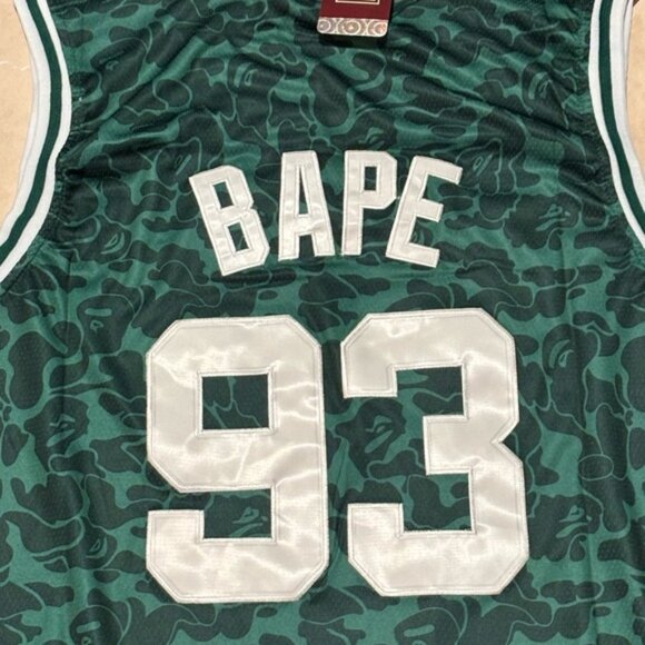 BAPE Boston Celtics Jersey # 93 Green/White , Unisex - Picture 3 of 13